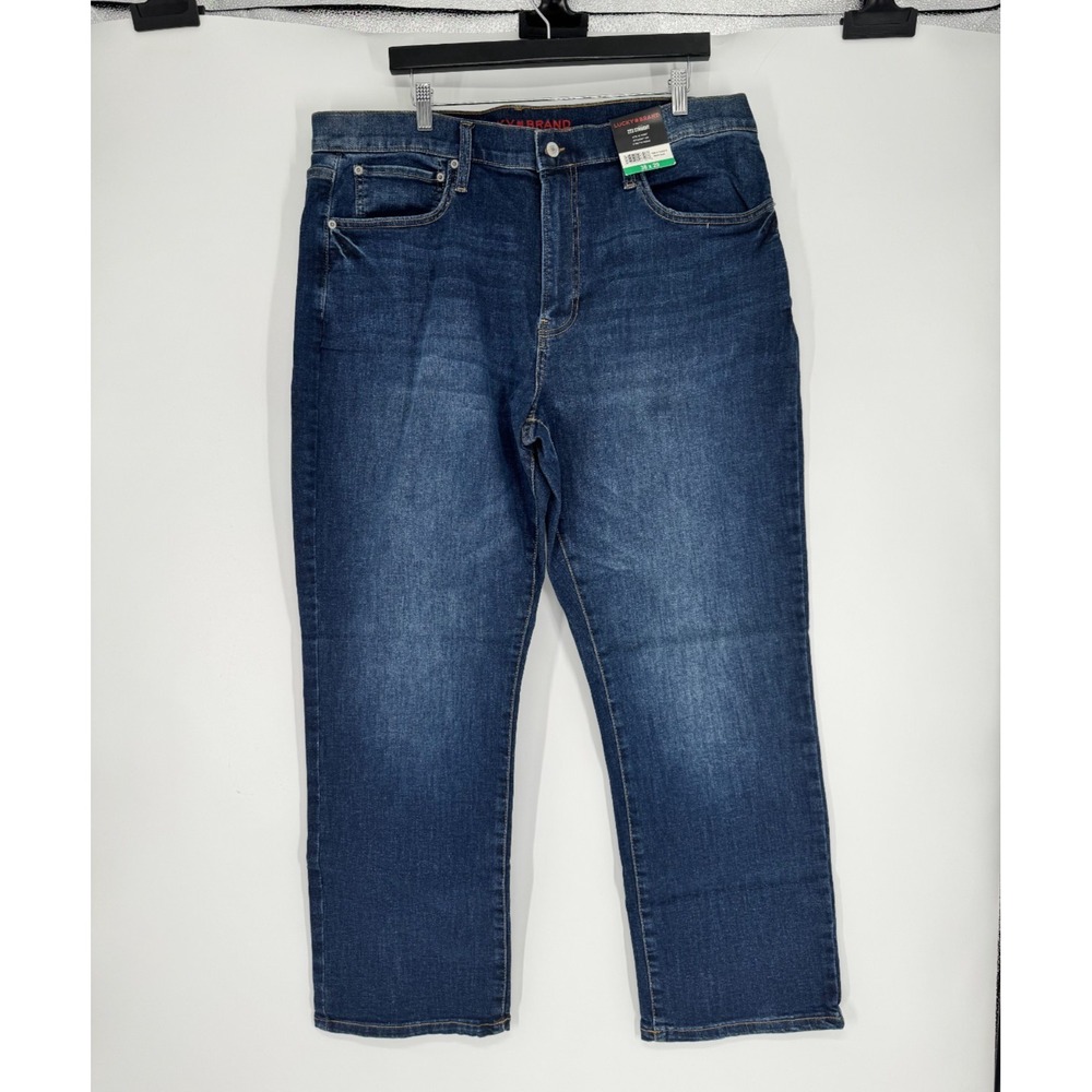 Lucky Brand 223 Straight Leg Jeans Mens Size 38x29 Blue Denim Dark Wash Stretch